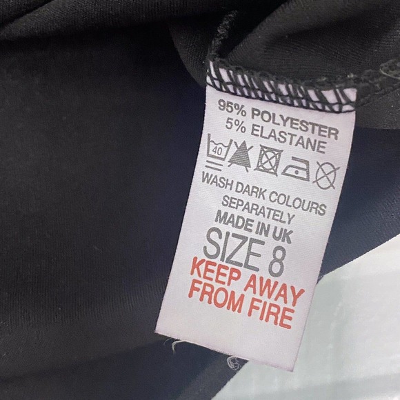 Black Polyester High/Low Crop Top. Size 4. - Picture 4 of 5